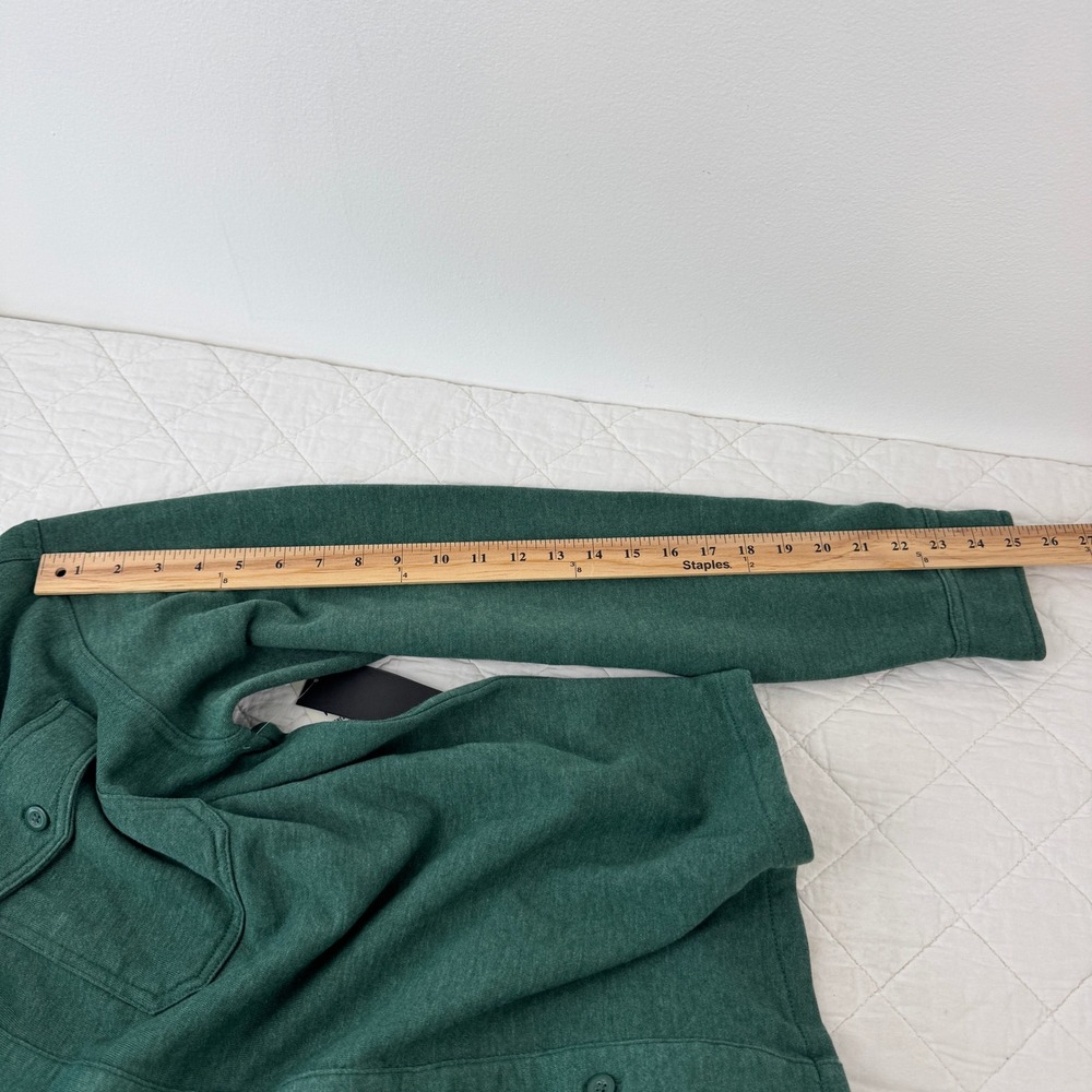 LAZER Mens Relaxed Fit Fleece Shirt Jacket Deep Emerald ML71219 Green Shacket L - Picture 8 of 14